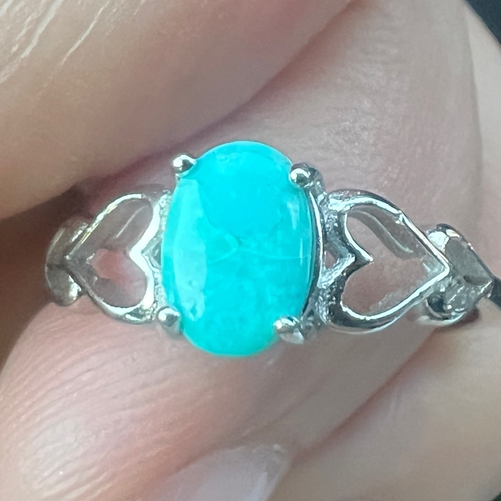Turquoise stone Sterling silver ring Size 6